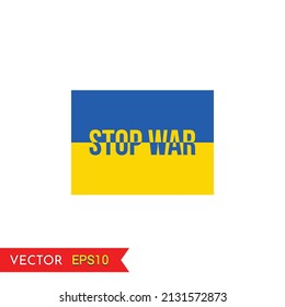 Ukraine-Flagge stoppt Krieg Vektorsymbol