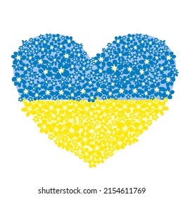 Ukraine flag. Support Ukraine sign. Sticker with colors of Ukrainian flag. War in Ukraine concept