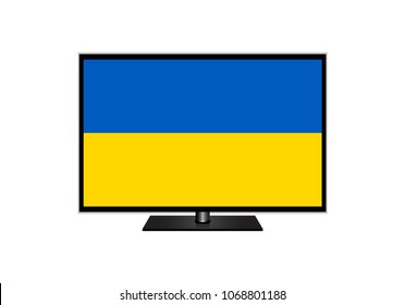 Ukraine Flag Of Television,Vector Illustration, Isolate On White Background Icon. EPS10