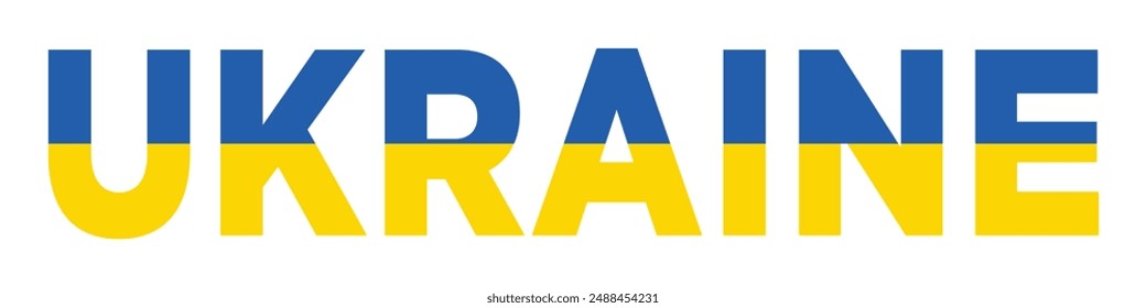 UKRAINE flag text font typography.