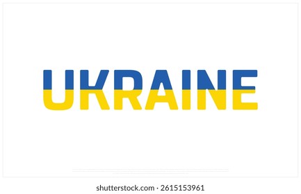 UKRAINE flag Typography with flag on a white background, Vector design of UKRAINE flag typography, Flag of UKRAINE, National Day Design, UKRAINE Day design