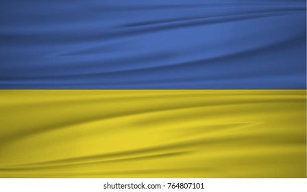 Ukraine flag vector. Vector flag of Ukraine blowig in the wind. EPS 10.