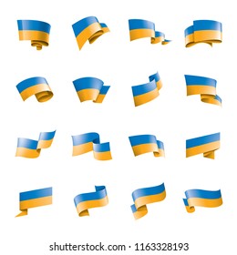 Ukraine flag, vector illustration on a white background