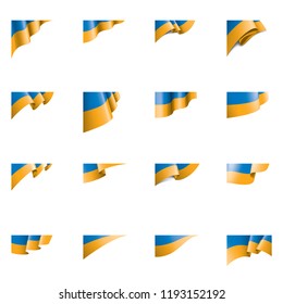 Ukraine flag, vector illustration on a white background