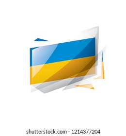 Ukraine flag, vector illustration on a white background