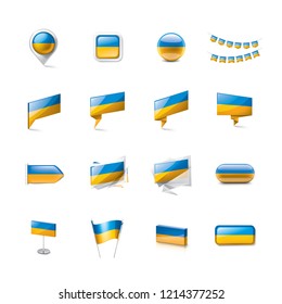 Ukraine flag, vector illustration on a white background