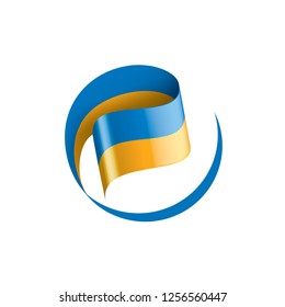 Ukraine flag, vector illustration on a white background