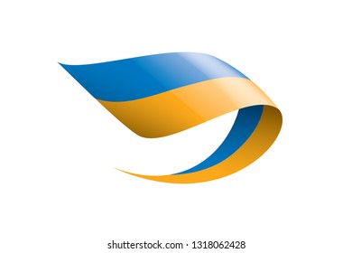 Ukraine flag, vector illustration on a white background