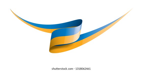 Ukraine flag, vector illustration on a white background
