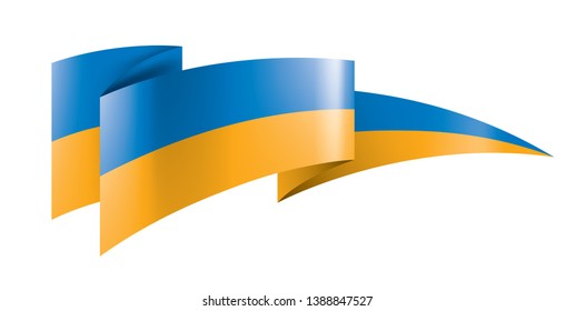 Ukraine flag, vector illustration on a white background