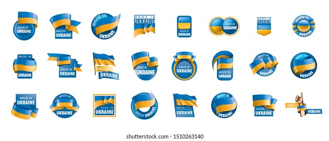 Ukraine flag, vector illustration on a white background