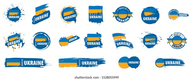 Ukraine flag, vector illustration on a white background