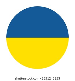 Ilustración vectorial de la bandera de Ucrania. Diseño de emoji de icono de bandera simple de Ucrania.