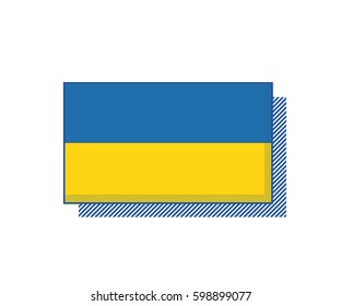 Ukraine flag vector. Trendy editable design