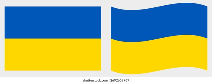 Ukraine flag wave and flat vector Illustration
Vector flag