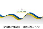 Ukraine flag wave flowing flutter banner concept with white copy space background vector illustration.