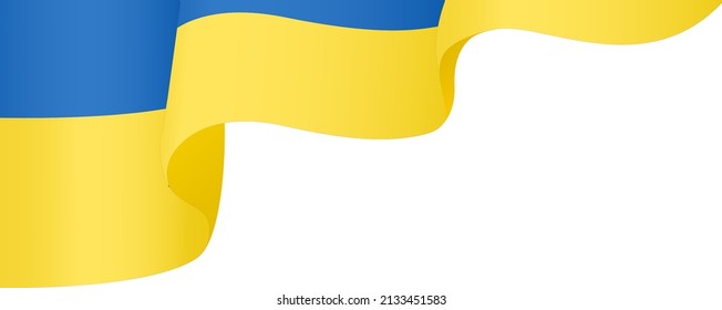 Ukraine flag wave  isolated  on png or transparent background,Symbol Ukraine,template for banner,card,advertising ,promote,and business matching country poster, vector illustration