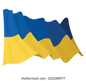 ukraine flag waving emblem icon