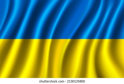 Ukraine Flag, Waving Ukraine national flag background, vector illustration