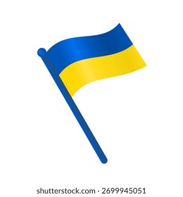 Bandera de Ucrania ondeando - ícono de Vector
