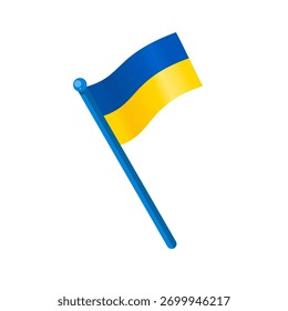 Bandera de Ucrania ondeando - ícono de Vector