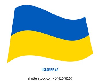 Ukraine Flag Waving Vector Illustration on White Background. Ukraine National Flag.