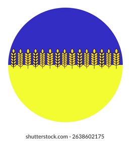 Ukraine flag wheat. Flat icon.