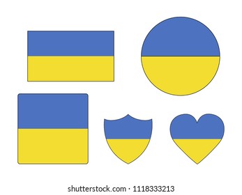 Ukraine Flags Set