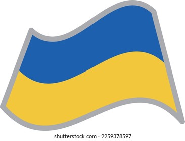 Ukraine fluttering national flag illustration vector material