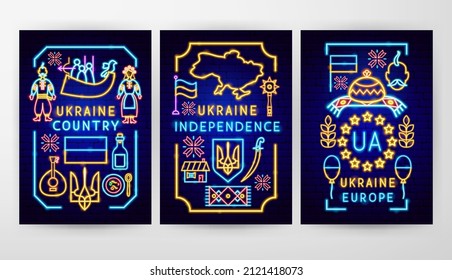 Ukraine Flyer Concepts. Vector Illustration of National Promotion.