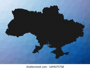 Ukraine geometric map. Stencil shape of Ukraine in low poly style. Powerful country vector illustration.