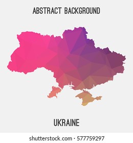 Ukraine in geometric polygonal style.Abstract tessellation,modern design background. Vector illustration