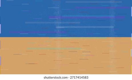 Vector Video de bandera de falla de Ucrania, distorsión dividida RGB, ilustración de marco abstracto digital