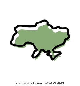 Ukraine green map icon. Ukraine outline map. Simple icon design. Vector illustration