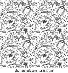 Ukraine hand drawn seamless