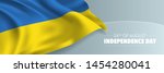 Ukraine happy independence day vector banner, greeting card. Ukrainian wavy flag in 24th of August national patriotic holiday horizontal design 