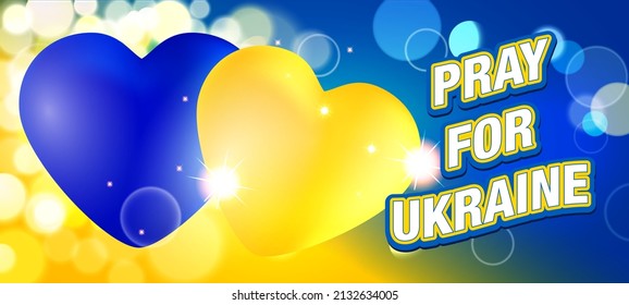 Ukraine Heart Background. Pray for Ukraine Vector.