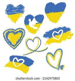 The ukraine heart draw bundle vector set 
