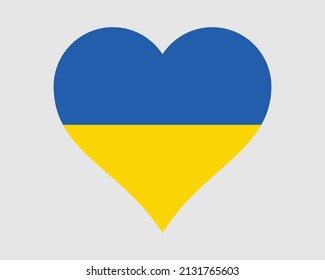 Ukraine Heart Flag. Ukrainian Love Shape Country Nation National Flag. Ukraine Banner Icon Sign Symbol. EPS Vector Illustration.