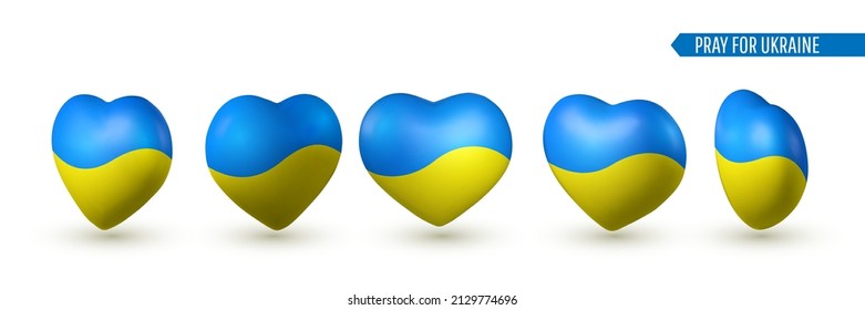 Ukraine heart. No war in Ukraine. Save Ukraine. Pray for Ukraine peace. Vector illustration.