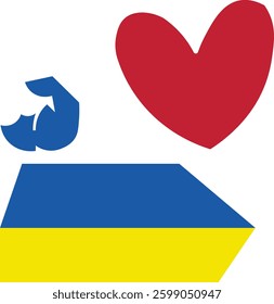 
ukraine heart shaped flag peace