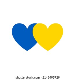 Ukraine hearts vector illustration. Stand with Ukraine. Ukrainian flag blue and yellow colors texture. Love for Ukraine.