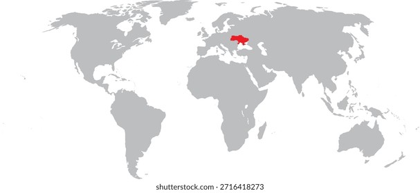 Ucrania destacada en el diseño del Vector del mapa mundial