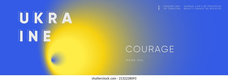 Ukraine horizontal gradient national flag and color background. Vector blurred flag banner template concept. 