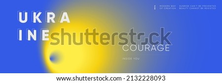 Ukraine horizontal gradient national flag and color background. Vector blurred flag banner template concept. 