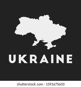 Ukraine icon. Country map on dark background. Stylish Ukraine map with country name. Vector illustration.