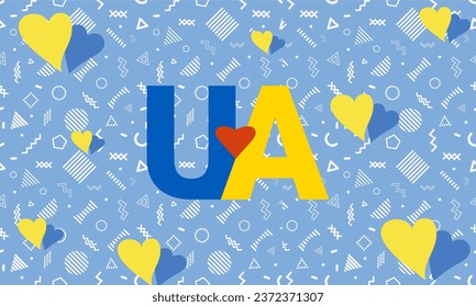 Ukraine independence day with abstract modern design. Flag and map of Ukraine with typography blue and yellow color theme. Ukraine national day banner.
