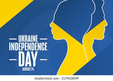 Ukraine Independence Day. August 24. Holiday concept. Template for background, banner, card, poster with text inscription. Vector EPS10 illustration