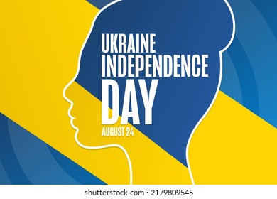 Ukraine Independence Day. August 24. Holiday concept. Template for background, banner, card, poster with text inscription. Vector EPS10 illustration