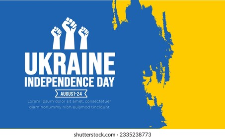 Ukraine Independence Day background template. Holiday concept. background, banner, placard, card, and poster design template with text inscription and standard color. vector illustration.